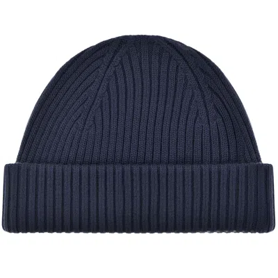 Shop Parajumpers Ribbed Beanie Hat Navy