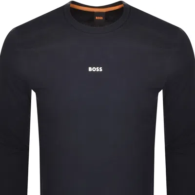 Shop Boss Casual Boss Tchark Long Sleeve T Shirt Navy