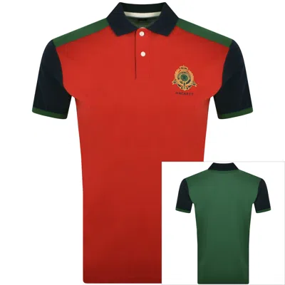 HACKETT HACKETT MULTI POLO T SHIRT IN RED 