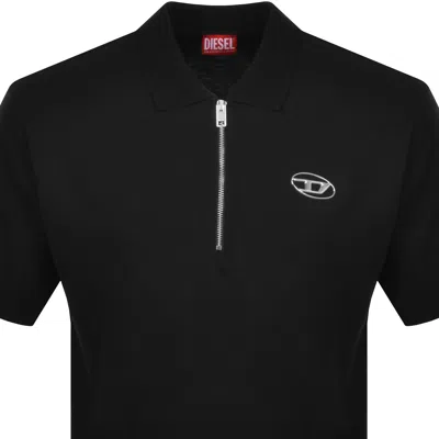 DIESEL DIESEL T VOR OD HALF ZIP POLO T SHIRT BLACK 