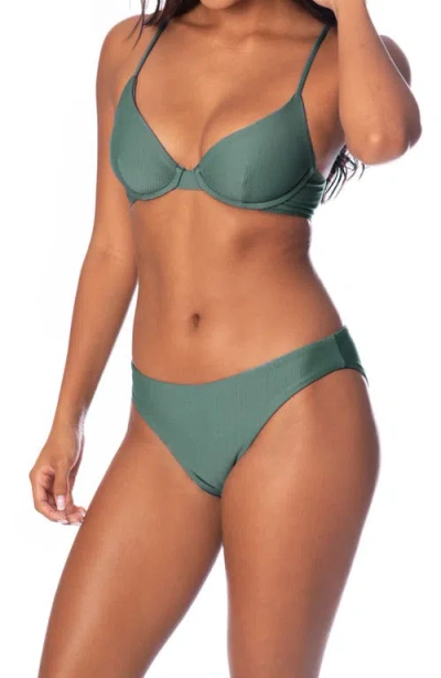 Maaji Eucalyptus Green Sublimity Reversible Bikini Bottoms In Green