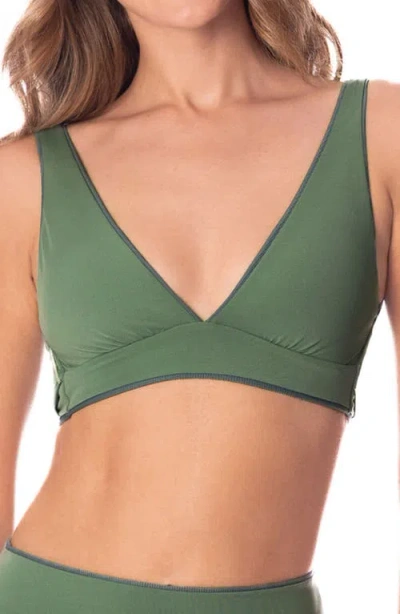 Maaji Eucalyptus Green Allure Multifit Reversible Bikini Top In Green