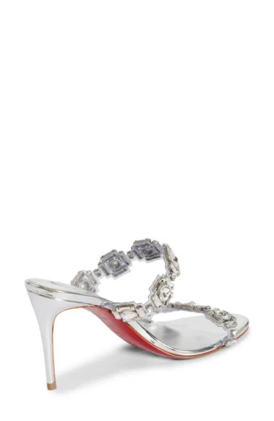 Christian Louboutin Just Jewel Crystal Embellished Stiletto Sandal In Crystal/silver