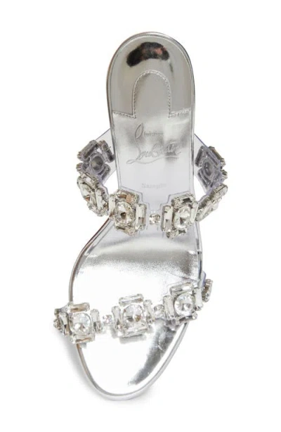 Christian Louboutin Just Jewel Crystal Embellished Stiletto Sandal In Crystal/silver