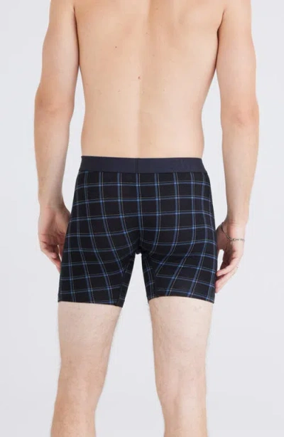 Saxx Assorted 3-pack Vibe Xtra Super Soft Boxer Briefs In Window Pane/dark Denim/black