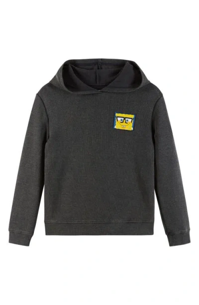 Andy & Evan Boys' Spongebob Squarepants X Stone-washed Hooded Waffle Tee - Big Kid In Grey