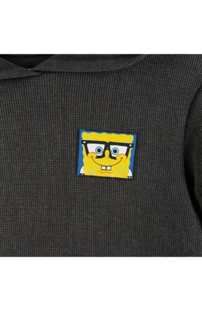 Andy & Evan Boys' Spongebob Squarepants X Stone-washed Hooded Waffle Tee - Big Kid In Grey