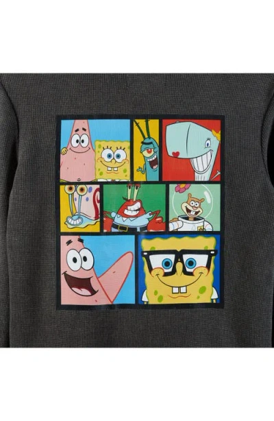 Andy & Evan Boys' Spongebob Squarepants X Stone-washed Hooded Waffle Tee - Big Kid In Grey