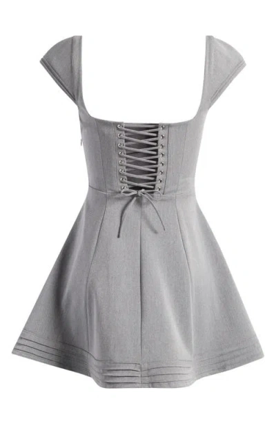 house of cb grey mini dress Clothing  Dresses  'Angelique' Light Grey A-Line Mini Dress with Long  Sleeves and Drape