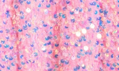 Zunie Kids' Ruched Sequin Velvet Party Dress In Pink