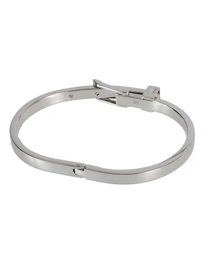 Saint Laurent Ceinture V2 Bracelet In Palladium