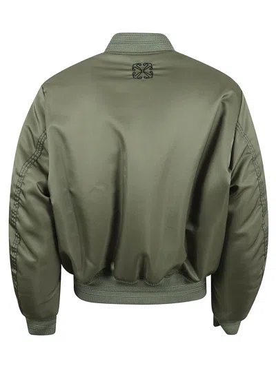 Off-white Padded Nylon Bomber Jacket In Green