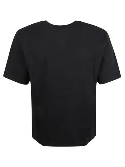 Shop Palm Angels Statement Black Cotton T-shirt In Black/grey