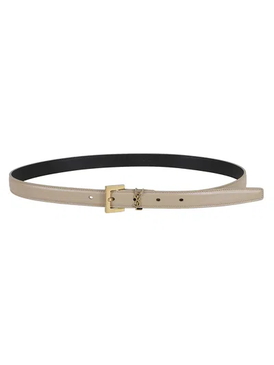 SAINT LAURENT CASSANDRE THIN LEATHER BELT 