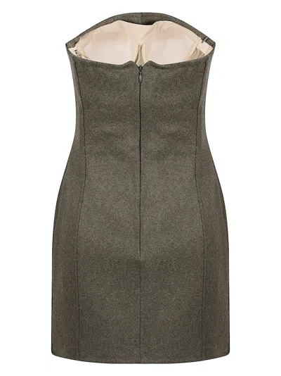 Shop Ermanno Scervino Back Zip Sleeveless Dress In Green Mélange