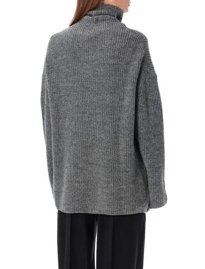 Rhea Costa Heavy Turtle Neck Sweater In Blackwhite Grey