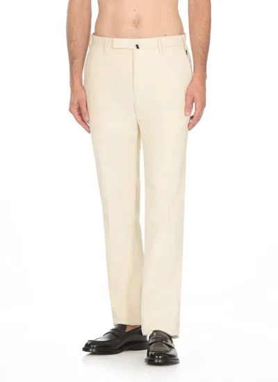 Shop Incotex Cotton Pants In Ivory