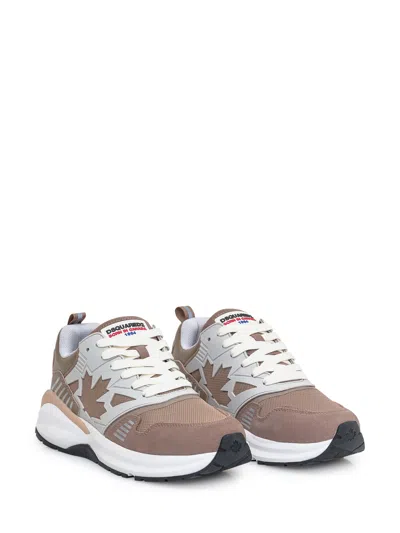 Shop Dsquared2 Mesh Crosta Sneaker In Taupe-naturale