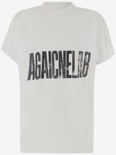 Shop Balenciaga Cotton T-shirt With Agaicnelab Pattern In White