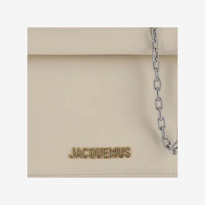 Shop Jacquemus La Petite Pochette Rond Carré In Light Ivory