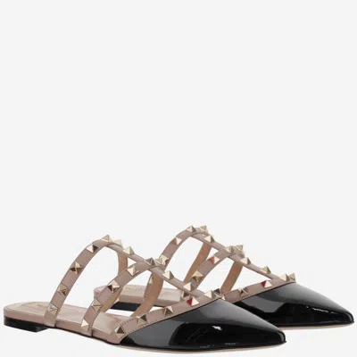 Valentino Garavani Patent Leather Rockstud Mule In Nude
