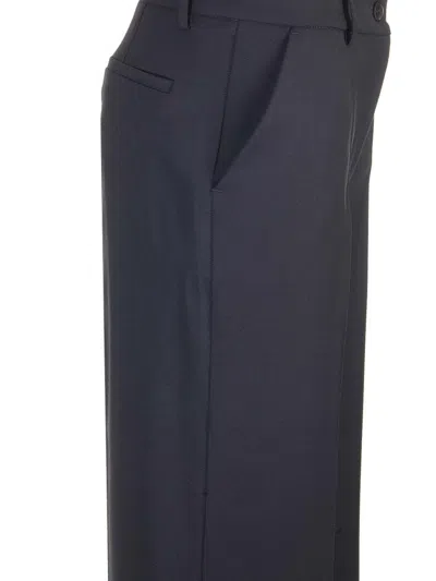 Shop P.a.r.o.s.h Blue Stretch Wool Trousers