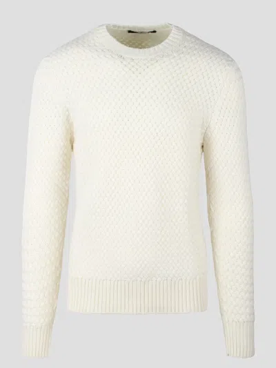 Shop Tagliatore Welt Sweater In White