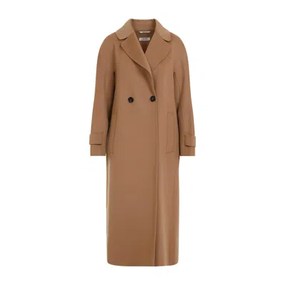 Shop 's Max Mara Ebony Double-breast Camel Coat In Perfect Camel