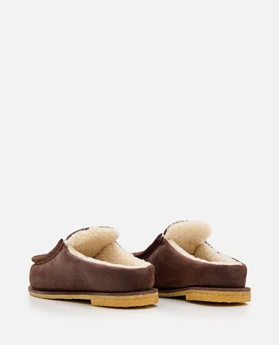 Jw Anderson Suede Mules In Brown