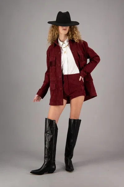 Amotea Donna In Burgundy Suede In Burgundy