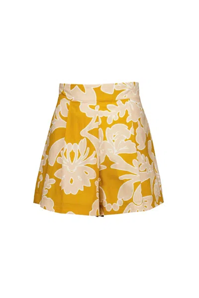 Amotea Guia In Flowered Ochre Cotton In Ochre