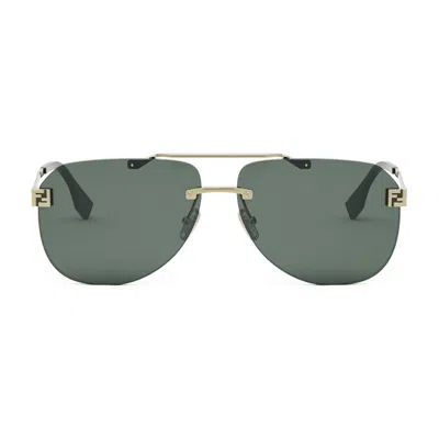 Shop Fendi Fe40115u Fendy Sky 32n Gold Sunglasses In Oro