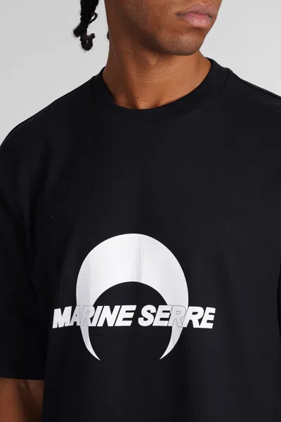 Shop Marine Serre T-shirt In Black Cotton