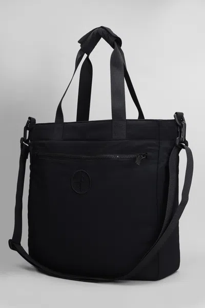 Shop Stone Island Tote In Black Polyamide