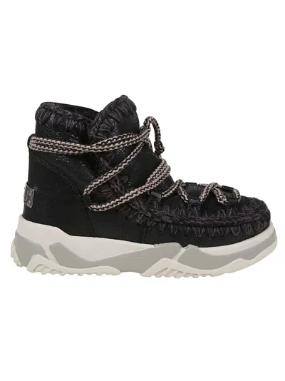 Shop Mou Trainer # 02 Scoubidoo Lace In Cbkg Cracked Black Grey