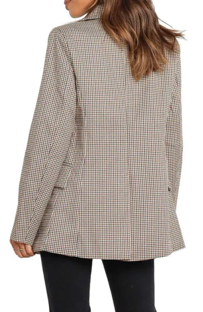 Petal And Pup Petal & Pup Juliette Check Double Breasted Blazer In Brown