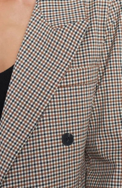 Petal And Pup Petal & Pup Juliette Check Double Breasted Blazer In Brown