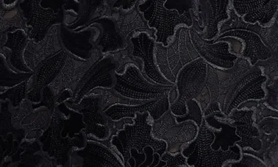 Nadine Merabi Lydia Long Sleeve Lace Overlay Cocktail Minidress In Black