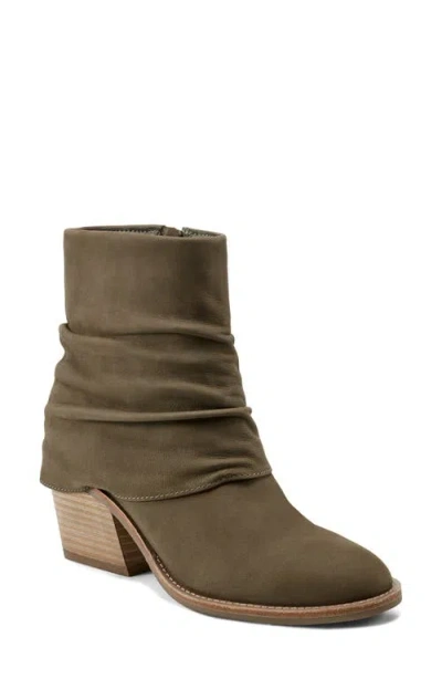 Earth Women's Savvy Block Heel Ruched Casual Booties In Green