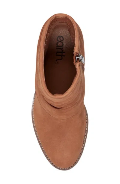Earth Women's Savvy Block Heel Ruched Casual Booties In Brown