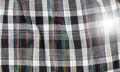 Miki Miette Plaid Ruffle Accent Long Sleeve Cotton Dress & Bloomers In Symphony