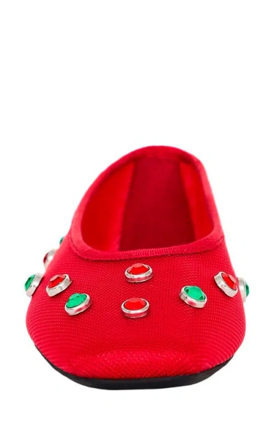 Katy Perry The Evie High Crystal Ballet Flat In Bright Red