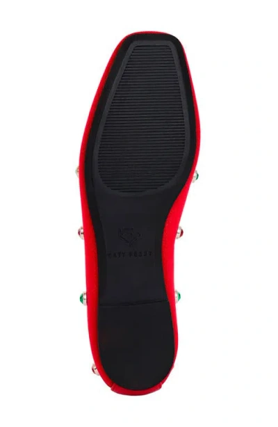 Katy Perry The Evie High Crystal Ballet Flat In Bright Red