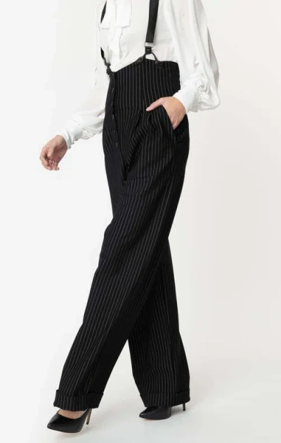 UNIQUE VINTAGE UNIQUE VINTAGE THELMA HIGH WAIST SUSPENDER PANTS 