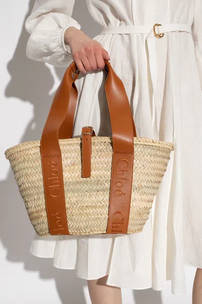 Chloé Sense Basket Tote Bag In Beige