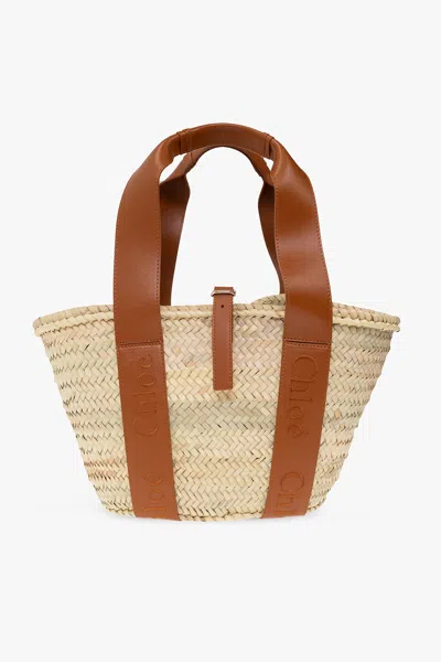Chloé Sense Basket Tote Bag In Beige