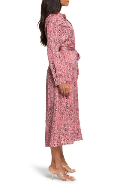 Nic + Zoe Herringbone Stamp Loren Dress In Red Multi In Red Multi