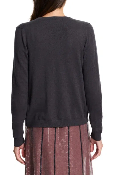 Nic + Zoe Sequin Trimmed Cardigan In Charcoal In Charcoal