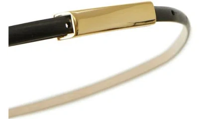 B-low The Belt Lucy Skinny Leather Belt In Black Gold