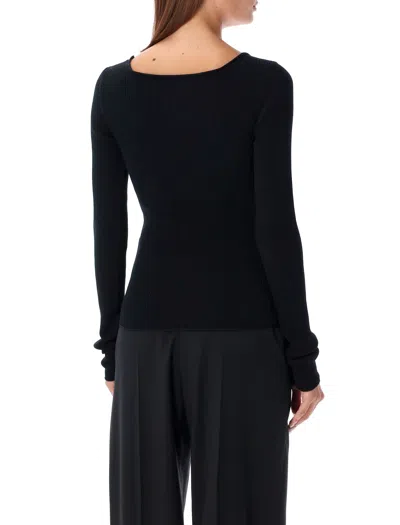 Shop Rhea Costa Scoop Neck Sweater In Black